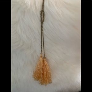 Lele Sadoughi Knotted Double Tassel Nexklace